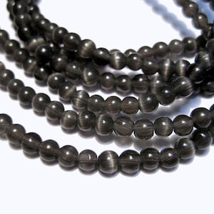 1 Strand (95pcs) of Dark Purple Brown Glass Cats Eye Beads 4mm Round(No.GC1627)
