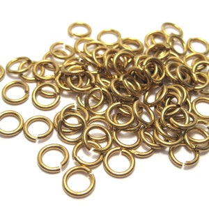 100pcs of Raw Brass Open Jump Rings 6mm 18ga(No. BL1514)