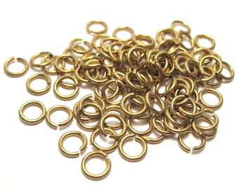 100pcs of Raw Brass Open Jump Rings 6mm 18ga(No. BL1514)