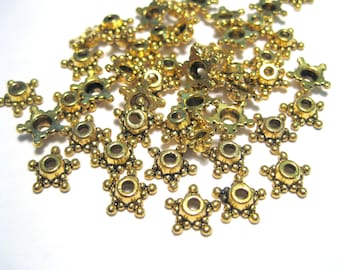 40 piezas de tapas de cuentas de estrella de oro antiguo de 8 mm (No. GBC1133)