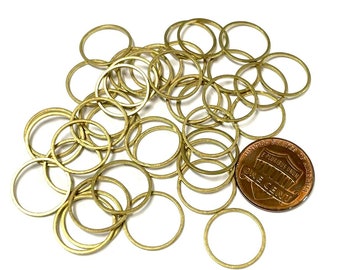 30pcs Raw Brass Links Rings 14mm Round(No.BL1504)