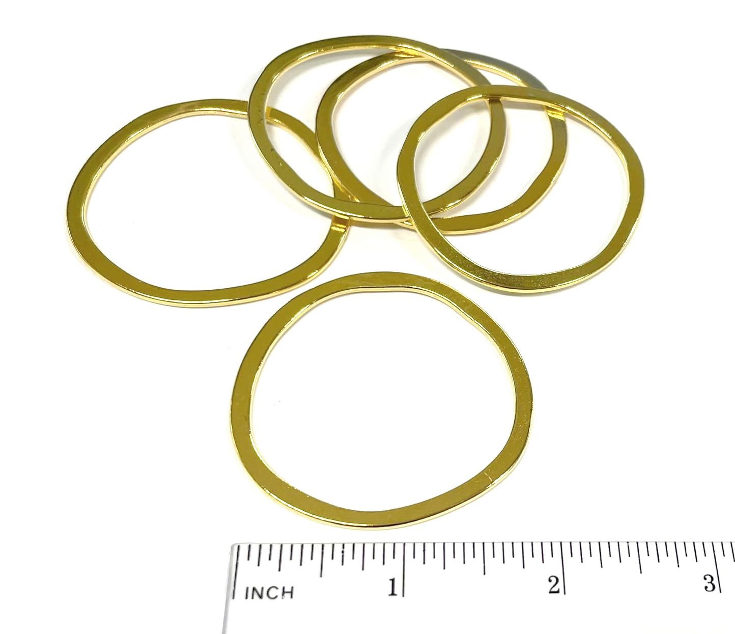 4pcs of Large Gold Tone Circle Rings Links Connectors 51mm(no