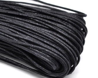 30ft of Black Wax Cotton Cord Bracelet Necklace Cord 2mm Wax Cord (No.102)