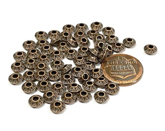 100pcs of Antique Copper Bicone Spacer Beads (No. CSP2159)