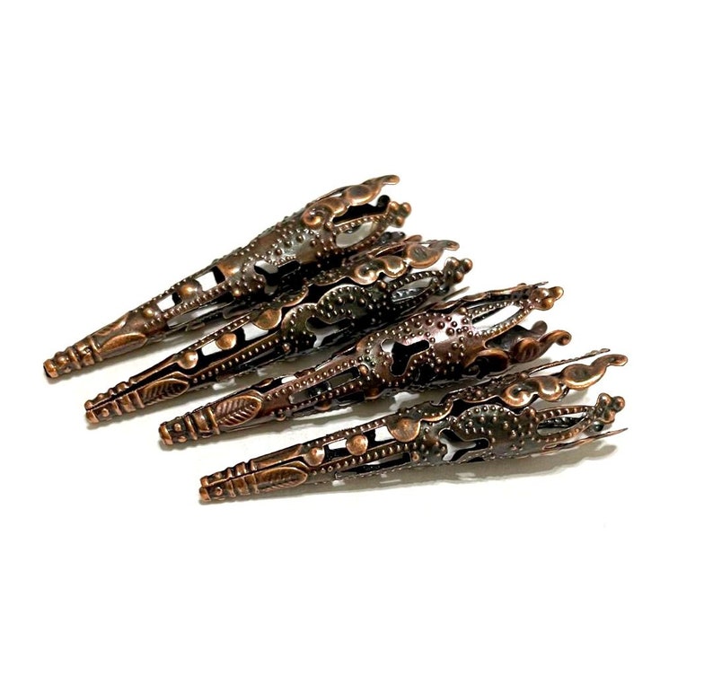 20pcs of Antique Copper Filigree Cone Bead capsNo.CCP2256 image 1