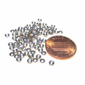 100pcs of Silver Tone Tiny Bead Caps 3mm Brass Bead ConesNo.BCP335 image 2