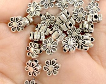 30pcs of Antique Silver Flower Metal Spacer Beads(No.1266)