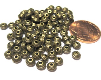 100pcs of Antique Bronze Spacer Metal beads 5x3mm(No. BSP2115)