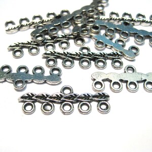 10 szt. antycznych łączników prętowych ze srebra próby 925 z 5 pętlami do kolczyków (nr CM218)