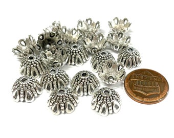 20pcs of Antique Silver Plated Bead Caps Cone Caps (No.BCP307)