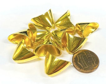 10pcs of Bright Gold Triangle Cone Bead Caps Tassel Caps(No. GCP1091)