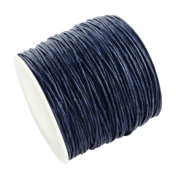 30ft of Dark Blue Wax Cotton Cord Bracelet Necklace Cord 1mm (No.227)