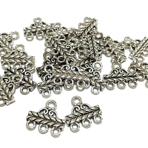 10 szt. antycznych łączników prętowych ze srebra próby 925, 3 pętle (nr CM185)