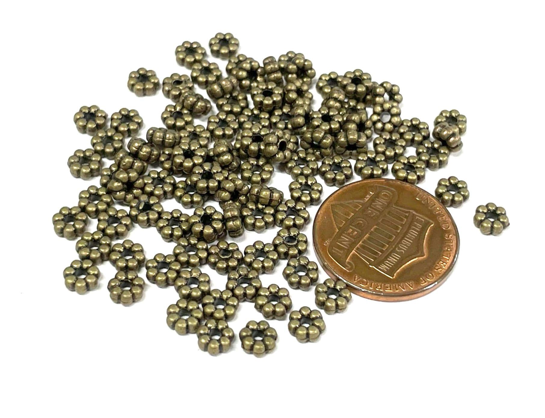 100 Antique Bronze Daisy Spacer Beads 4.5mm(no. BSP2160) - Etsy