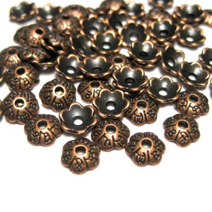 100pcs of Antique copper Small Flower Bead Caps 5mm(No. CPCAP606)