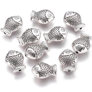 10pcs Antique Silver Fish Spacer Beads 13x10mm(No.SSPC1262)