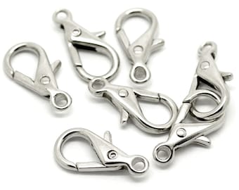 5pcs of Large Silver Lobster Claw Clasps Jewelry Findings 27mm(No. LBCLS742)