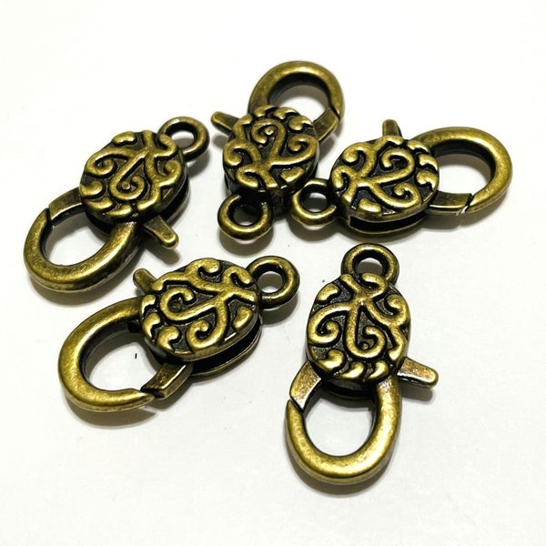 5pcs Large Antique Bronze Lobster Claw Clasps(No. LBCLS778)