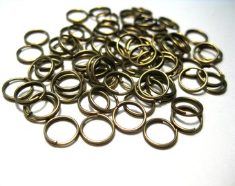 100pcs of Antique Bronze Double Loops Split Open Jump Rings 6mm (No.776)