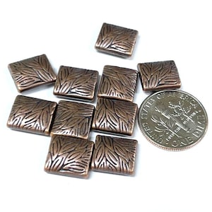 10pcs Antique Copper Square Spacer Beads 10mm (No. CSB2369)