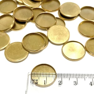 10 Raw Brass Round Bezel Tray 16mm Cabochon Settings(No. BCC1542)