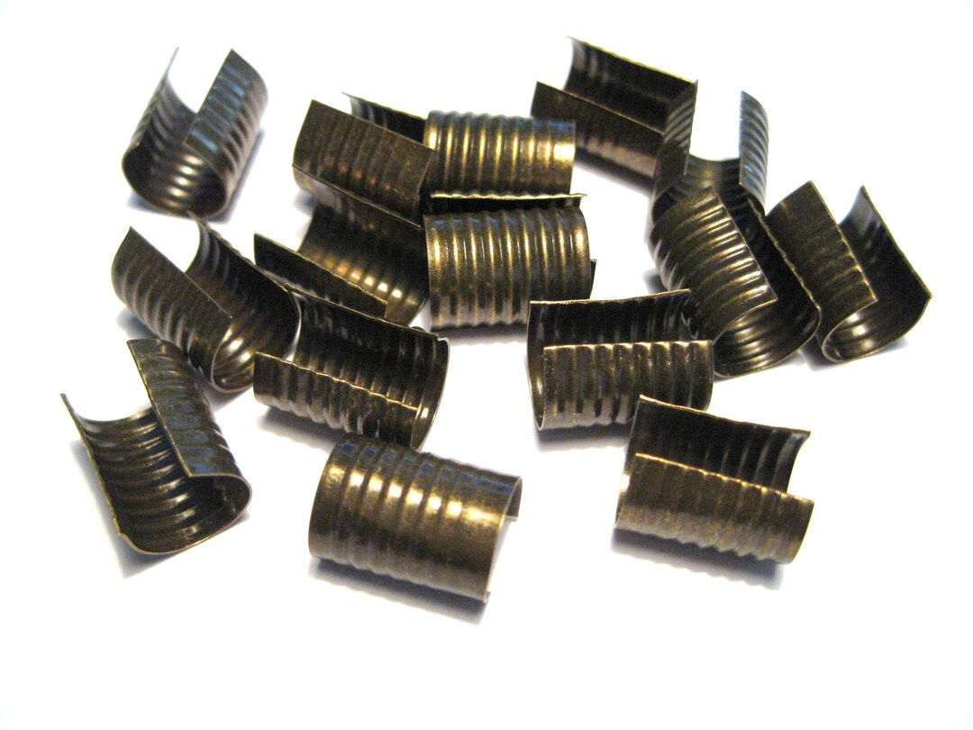 10pcs of Antique Bronze Round Cord End Caps Crimp Caps Etsy