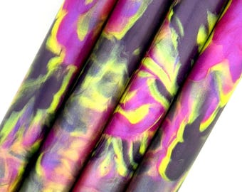 Black Butterfly Maker Blanks! Pressure cast with Alumilite resin, deep purple, mauves, pinks and brilliant yellow. This is a killer blank!