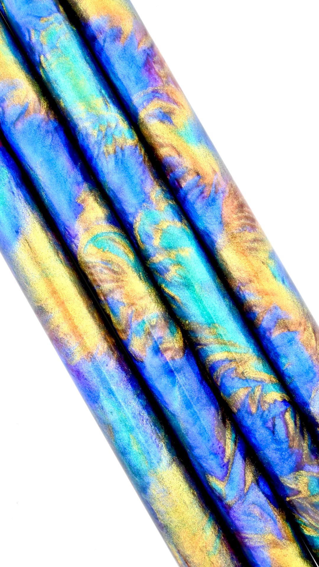 Perpetual Motion pen blanks, pressure cured with multiple color-shift pigments & Alumilite Resin. Perfect for any custom Maker!