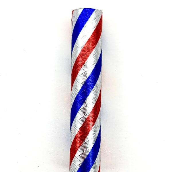 Barber Pole Blank! Will fit any Sierra Style pen kit! Great look with the image overlaid on weave embossed aluminum!