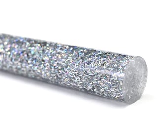 Silver Holographic Pen Blank: Pressure cast in Alumilite with mixed silver and chrome flakes