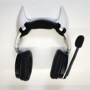 Cosplay Horns for Headphone Headsets, Demon Horns, Great for Fun Streaming Cosplay costume Gaming Gear -White Color