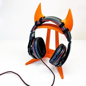 Orange Horns for Headphones, Demon Devil Cosplay Headset Horns for Streaming, Gaming, Costumes
