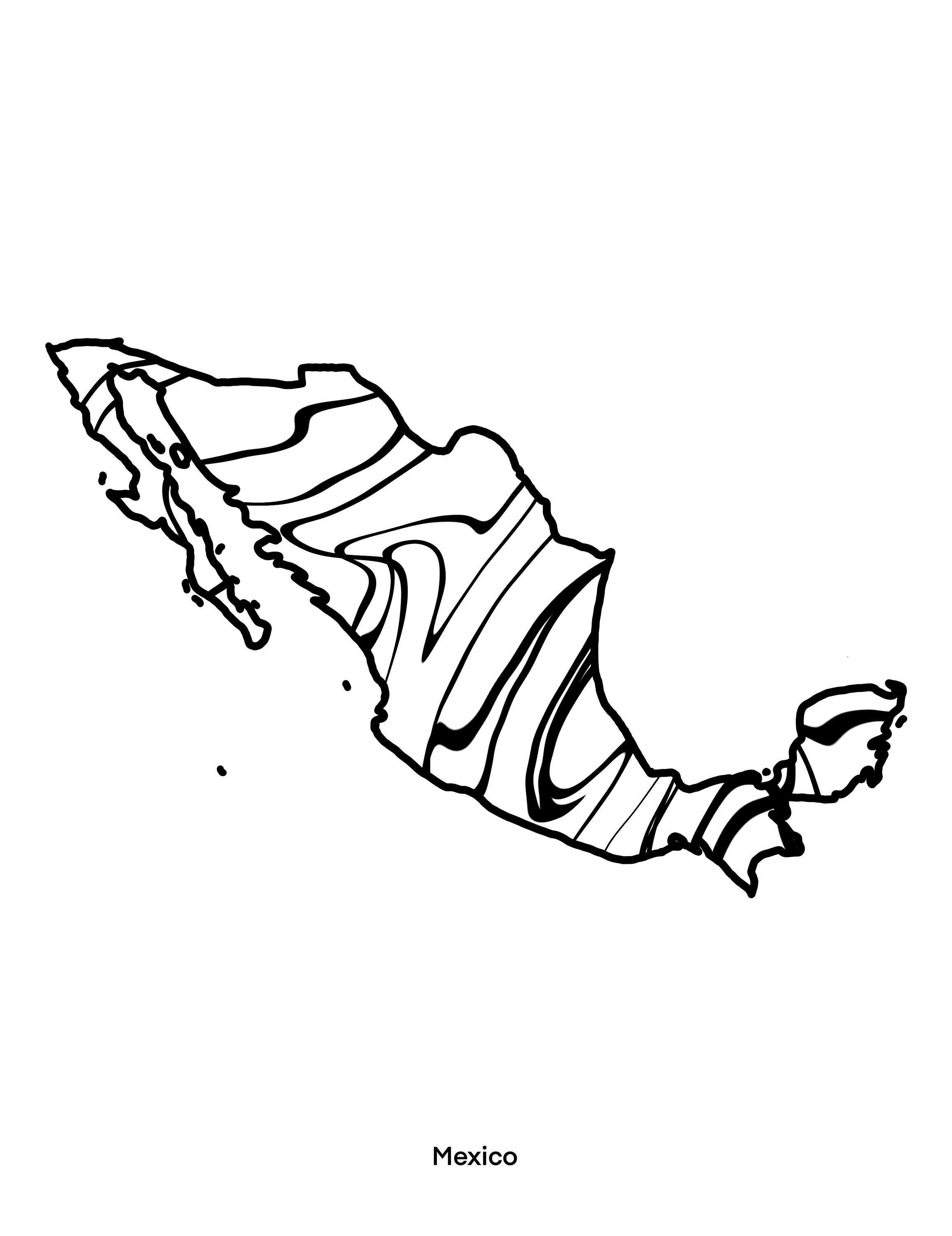 Mexican Map Coloring Page