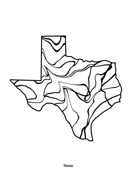 Dibujo para colorear en Texas - Etsy México