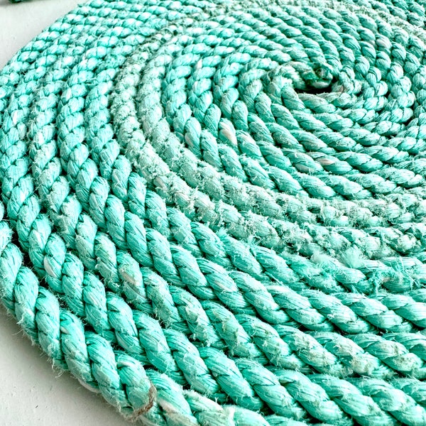 Nautical Lobster Rope for Crafting - 30 Feet, Color Aqua Green Rustic Weathered Look!