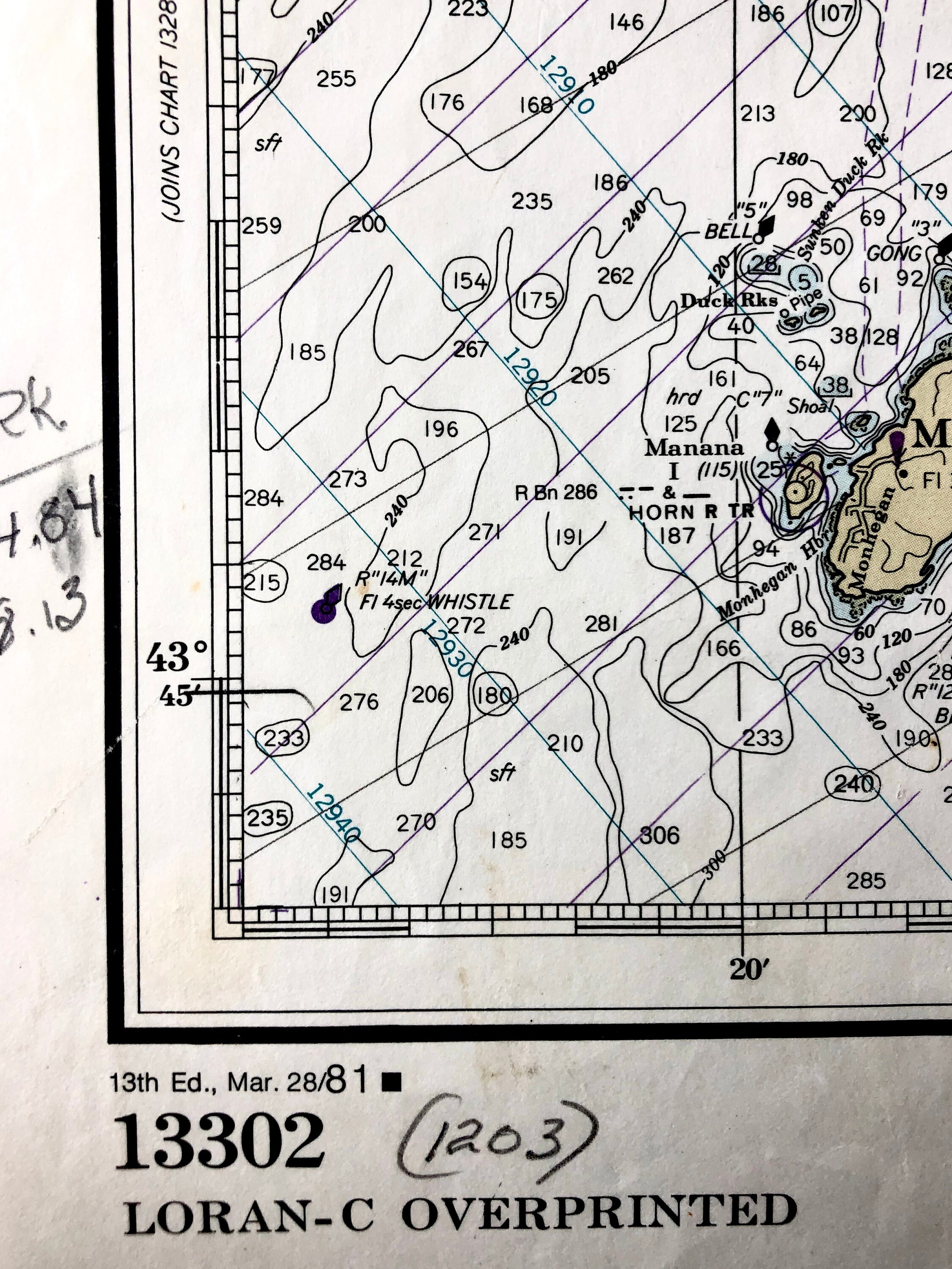 Vintage NOAA Lithographic Nautical Chart 13302 Penobscot Bay Etsy
