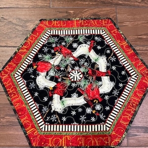 Cardinal Christmas  table topper