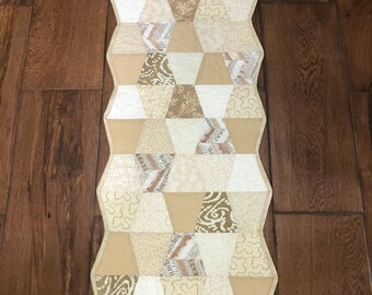 Modern Beige tumbler table runner