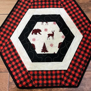 Buffalo plaid table topper
