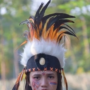 headband, Mohawk Orange Feather Headpiece,Shaman Headdress,warrior mohawk,wing headpiece, Women headbands, Festival
