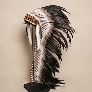 Full White Mens Womens Indiase hoofdtooi, Indiase zendspoel. Indiase hoofdband, Indiase hoofdtooi, Indiase Replica voor Festival