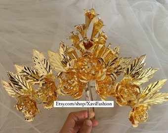 Crystal Wedding Crown: Handmade Gold/Silver Bridal Tiara