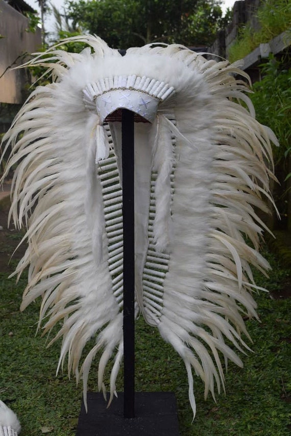 Native American White Feather Headdress