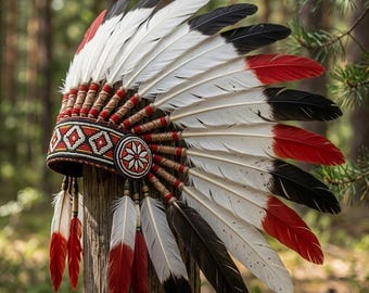 Small Feather Headband Native Inspired, Short Indian Headdress Costume, Coachella Festival Outfit, Boho Chic Feather Crown Men Women