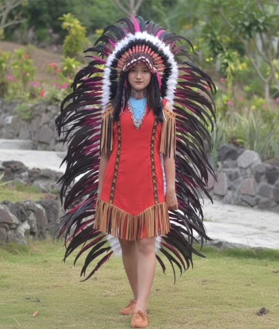 red indian dress up female Hot on the Hunt Native American Indian Girl Fancy Dress Halloween Adult Costume