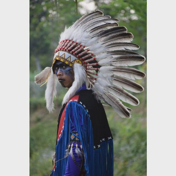 Black and White Feather Headdress, Costume Headpiece - Etsy  display picture 1