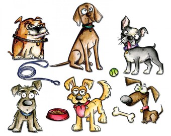 Cute Dog and Puppy Set of Clear Cling Stamps