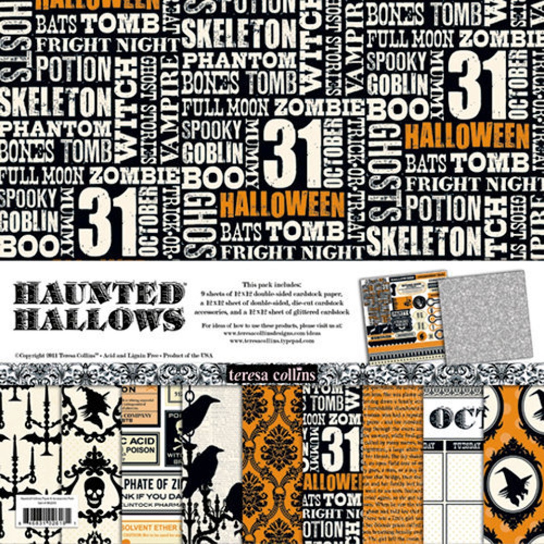 Halloween Scrapbook Album Paper Kit Haunted Hallows Teresa Etsy