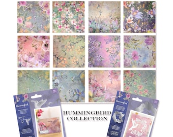 Crafter's Companion Specialty Papers 1 sided Hummingbird Humming Bird 12 x 12 inch