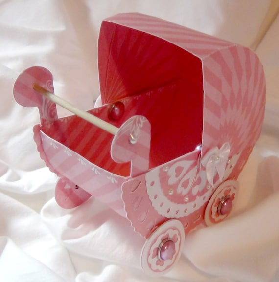 3D Baby Buggy, Paper Pieced Crafted, Digital Cutter File